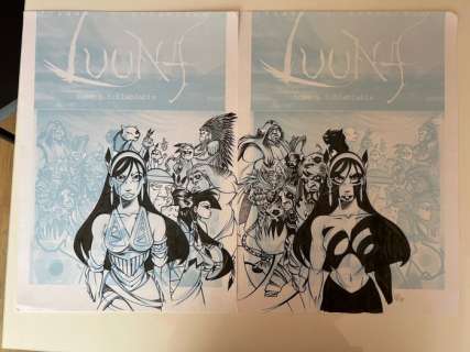 Keramidas, Nicolas | Keramidas, Nicolas - 2x Dessin original - Couverture - Luuna T0 - Art Book - (2008) | Catawiki