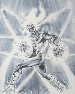 Yildiray Cinar - JLA 11x17 inches -Encre et peinture - Firestorm - Page volante - Exemplaire unique - (2011)