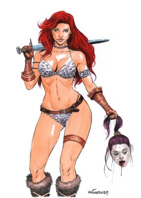 Adam Kmiołek | Czerwona Sonja (fanart) | Galeria Komiksu