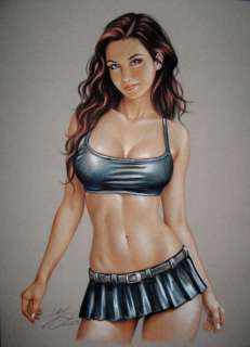 Sly | Sly - Original drawing in colour - Pin up art - Size: 31 x 42 cm. - (2023) | Catawiki