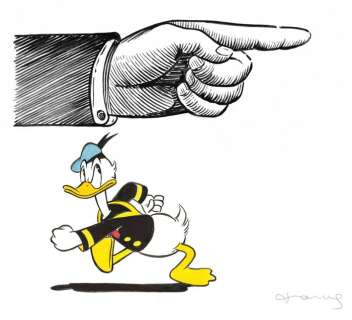 Tony Fernandez | Donald Duck Against The Current - Original Drawing - Tony Fernandez Signed - Original Art | Catawiki