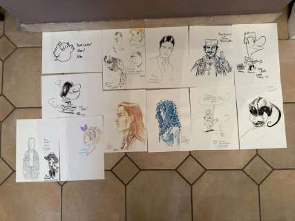 Dumontheuil / Skunberg / Borecki / Divers Auteurs | Dumontheuil / Skunberg / Borecki / divers auteurs - 12x dessin original dédicacé - (2016/2017) | Catawiki