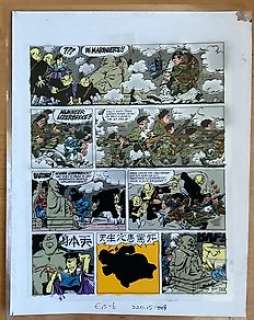 Martin Lodewijk - Agent 327 - Originele inkleuring + zwartfilm voor Eppo - Page volante - (1981)