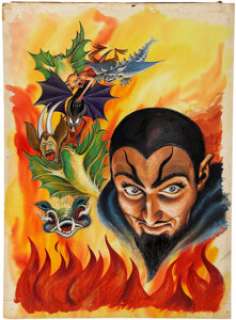 Norman Nodel Classics Illustrated #167 Faust Painted Cover Original Art (Gilberton, 1962).  Norman Nodel‘s -