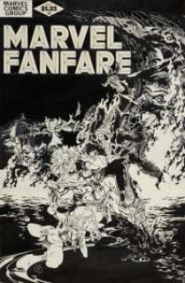 Michael Golden Marvel Fanfare #2 Cover Original Art (Marvel, 1982). Spider-Man and Angel have been transformed - | Heritage