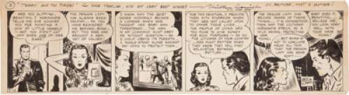 Milton Caniff Terry and the Pirates Dragon Lady Daily Comic Strip Original Art dated 5-12-42 (News Syndicate, -
