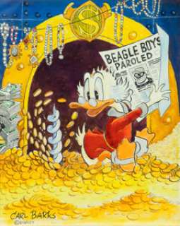 Carl Barks Invasion of Privacy Uncle Scrooge Illustration Original Art (1995). A shocked Scrooge gets a double - | Heritage