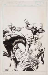 John Buscema Mephisto vs.... #3 X-Men Cover Original Art (Marvel, 1987). There‘s a hot time in the Marvel Universe -