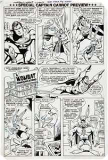 Scott Shaw, Ross Andru, and Bob Smith The New Teen Titans #16 Captain Carrot and Superman Page 11 Original Art -