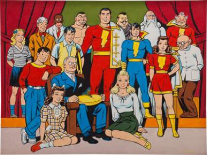 C. C. Beck The Marvel Family, Friends, and Foes Painting Original Art (1978). The World’s Mightiest Mortals -- - | Heritage