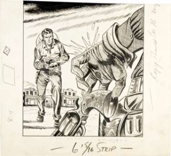 Bernard Baily Blazing Western #1 Cover Original Art (Timor, 1954). This Western cover shows a shootout from the -