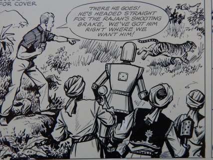 Kearon, Edward | Kearon, Edward - Originele pagina - Archie, de man van Staal - Bodyguard to the menaced Rajan - (1958) | Catawiki