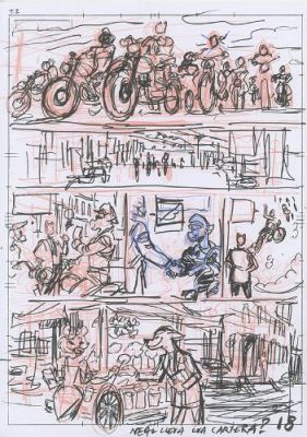 Juanjo Guarnido | Blacksad, Tome 5, Amarillo, storyboard planche 18 | Galerie 9ème Art