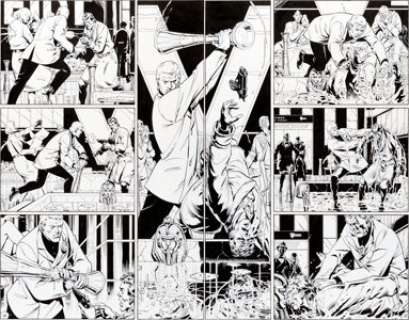 Dave Gibbons Watchmen #5 Pages 14-15 Original Art and Color Guide Group (DC, 1987). These two dramatic pages - | Heritage