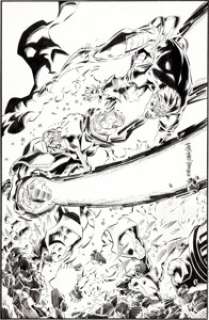 Jeff Matsuda and Dan Panosian X-Men #49 Cover Original Art (Marvel, 1996). Dark Beast sends Fatale after Bishop -