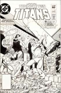 George Perez and Romeo Tanghal The New Teen Titans #18 Cover Original Art (DC, 1982). It‘s a Starfire of a -