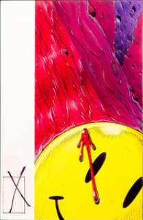 John Higgins Watchmen #1 "Blooded Smiley Face/Doomsday Clock" Cover Color Guide Original Art (DC, 1986). -