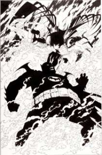 Joe Quesada and Kevin Nowlan Sword of Azrael #4 Cover Original Art (DC, 1993). Azrael -- Batman -- the demon Biis -