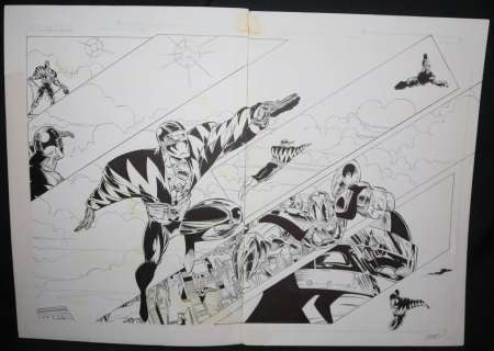 Humberto Ramos, Mike Gustovich - Blood Syndicate #18 Pgs. 2 & 3 - Dmz Dps - 1994 Signed