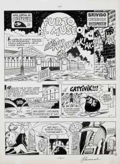 Giorgio Sommacal | Cattivik | N° 24, Furto al museo, complete story in six original arts | Art-Rite