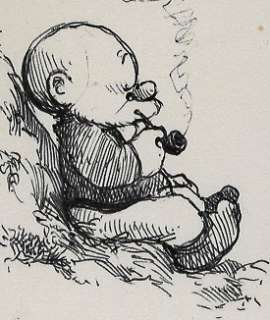 Dulieu, Jean | Paulus de Boskabouter - originele pentekening - Paulus de Boskabouter rookt een pijpje in het bos (1975) | Catawiki