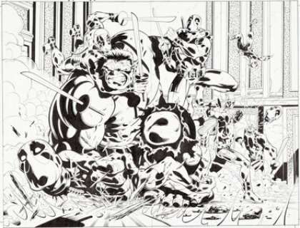 Ian Churchill and Mark Farmer Hulk #14 Double-Splash Pages 10-11/ Second Printing Variant Cover Original -