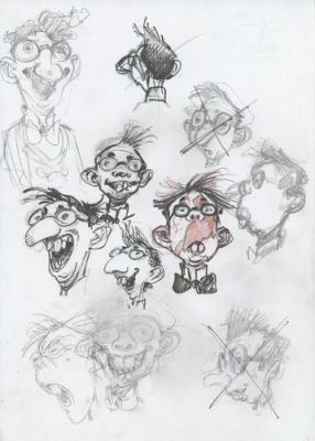 Régis Loisel | Recherche de personnage, Pierrot | Galerie 9ème Art