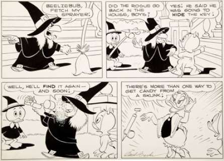 Carl Barks Donald Duck #26 Partial Page 16 Original Art (Dell, 1952). Trick or Treat was a Disney cartoon from - | Heritage
