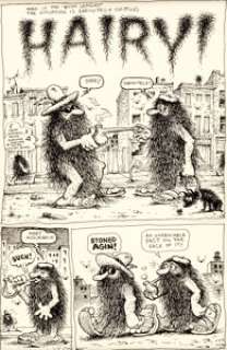 Robert Crumb Zap Comix #3 "Hairy!" Complete 3-Page Story Original Art (Apex Novelties, 1968). Two - | Heritage