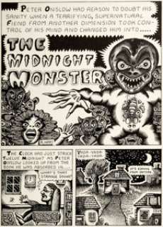 Rory Hayes Insect Fear #3 "The Midnight Monster" Complete 4-Page Story Original Art (Print Mint, - | Heritage