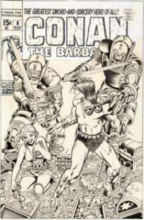 Barry Smith Conan the Barbarian #8 Cover Original Art (Marvel, 1971). Early iconic Conan work would define - | Heritage