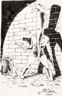 Bob Burden A Benefit Portfolio In Defense of the First Amendment Flaming Carrot Original Art (CBLDF, 1987). -