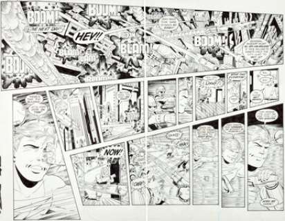 Scott McCloud Zot! #10 Double Spread Pages 6-7 Original Art (Eclipse, 1985). The Art Deco elegance of -