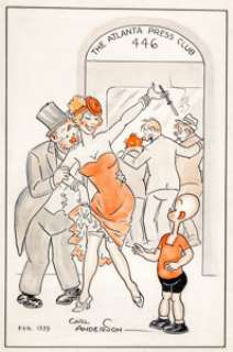 Carl Anderson - Henry Color Illustration Original Art (1939). This large painting of popular newspaper tyke -