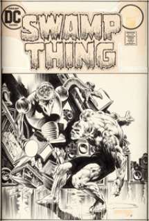 Bernie Wrightson Swamp Thing #6 Cover Original Art (DC, 1973). The defender of the Green finds himself -