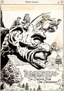 Carmine Infantino Flash Comics #95 Black Canary Splash Page 1 Original Art (DC, 1948). While the image with -