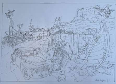 Kuijpers, Henk | Kuijpers, Henk - Originele schetstekening - Franka - Volvo Bornheim - (2022) | Catawiki