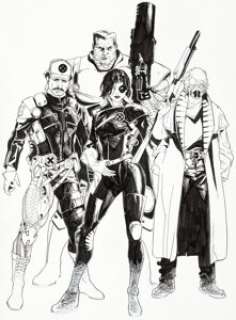 Kalman Andrasofszky Cable and X-Force #6 Partial Variant Cover Original Art (Marvel, 2013)....