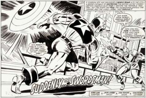 Dave Wenzel and Mike Esposito The Titans #51 Splash Page 1 Captain America Original Art (Marvel UK, 1976)....