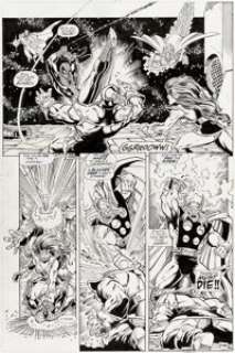 Ron Lim, George Pérez, Joe Rubinstein, and Bruce N. Solotoff Infinity Gauntlet #4 Story Page 28 Thanos and Thor Or...