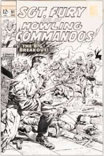 Dick Ayers and John Severin Sgt. Fury and His Howling Commandos #61 Cover Original Art (Marvel, 1968). -