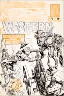 Joe Maneely Wild Western #46 Cover Kid Colt Original Art (Marvel, 1955)....