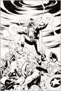 Stuart Immonen and Wade Von Grawbadger New Avengers #58 Cover Original Art (Marvel, 2009)....