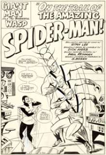 Dick Ayers and Paul Reinman Tales to Astonish #57 Splash Page 1 Giant-Man and the Wasp Original Art (Marvel, 1964)...