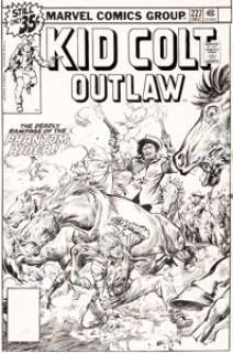 John Buscema and Alan Weiss Kid Colt Outlaw #227 Cover Original Art (Marvel, 1978)....