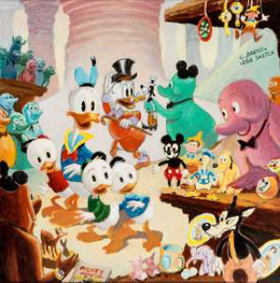 Carl Barks "Which Disney Themepark Is This?" Preliminary Painting Original Art (c. 1984).... | Heritage