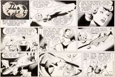  - Al McWilliams Twin Earths Sunday Comic Strip Original Art Group of 5 (United Feature Syndicate, 1954).... (Total: 5 Original Art)