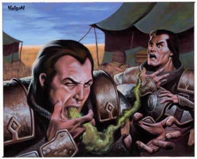 Nelson DeCastro Magic: The Gathering: Onslaught "Endemic Plague" Card #142 Painting Original Art (Wizards of the C...