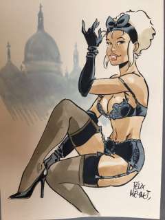 Meynet, Félix | Meynet, Félix - Dessin original couleur - Mirabelle coquine à Paris | Catawiki