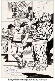 Jack Kirby and Joe Sinnott Self-Portrait With Marvel Characters Specialty Illustration Original Art - | Heritage